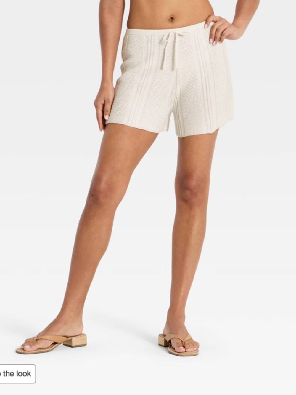 Women's Knit Shorts - A New Day Cream XS